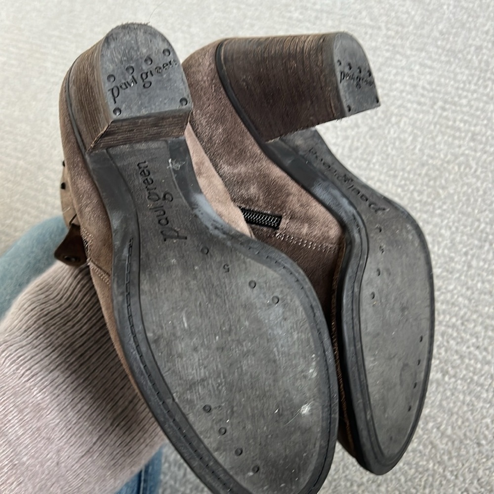 Paul Green Brown Suede Heeled Bootie - Picture 4 of 4